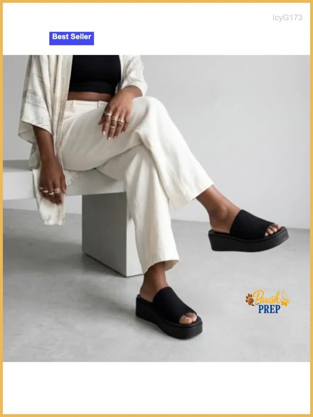 Chunky Platform Sandals with Memory Foam - Slip On, Lightweight, 2 Inch Heel,